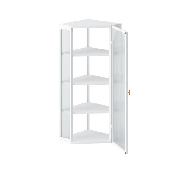 Hokku Designs Pintea Glass Bathroom Storage, Bathroom Cabinet Bathroom Storage Cabinet Corner ...